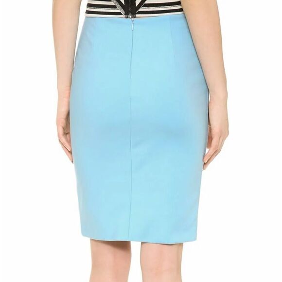 L'AGENCE BLUE SLIT-FRONT STRETCH PENCIL A-LINE CASUAL SKIRT SIZE 2 - Picture 3 of 10